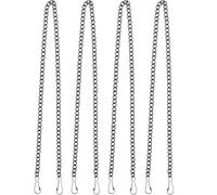 WOXBITA 4 Pcs 20 Inch Stained Glass Window Hanging Chain with Suction Cup Hooks, Picture Hanging Chain Sunshine Catcher Black Metal Nickel Plating Stained Glass Window Panels Chains