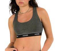 Woxer Boss Bralettes for Women - Racerback Sports Bras for Women - Girls Sports Bra for Running & Workout with Medium Support, Charcoal Heather, L