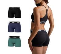 Woxer Womens Boxers - Star 3" Boy Shorts Underwear for Women - Boxer Briefs, 3 Pack Soft, S
