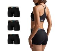 Woxer Womens Boxers - Star 3" Boy Shorts Underwear for Women - Boxers for Women, Womens Boxer Briefs & Boxer Briefs for Women, 3pk Pride Black, S