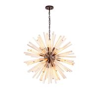 Woxsall 16 Ceiling Pendant Light - Brown Oxide with Champagne Glass