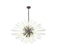 Woxsall 32 Ceiling Pendant Light - Brown Oxide with Clear Glass Tubes