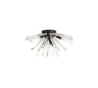 Woxsall 6 Light Flush Ceiling Light - Brown Oxide with Clear Glass