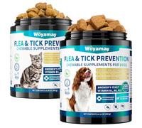 Woyamay Dog & Cat Flea Support Chews Bundle, Soft Oral Daily Care for Skin & Coat Health, Natural Flea & Tick Support with Coconut Oil & Fish Oil, for Puppies, Kittens & All Breeds, 400 Total Chews
