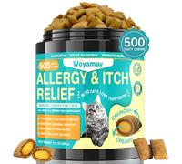 Woyamay Skin Comfort Treats for Cats, 500 Crunchy & Creamy Cat Chews for Sensitive Skin, Paws, Eyes, Ears | Help Reduce Licking & Scratching Habits, Supports Seasonal Sensitivities, Chicken Flavor