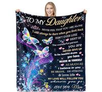 Woyamay To My Daughter Blanket, Butterfly Fleece Flannel Throw Blanket, Daughter Birthday Gift, 50" x 60"