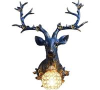 WOYHZXT Wall Light Fixture Retro Deer Head Wall Light Rustic Elk Resin Wall Sconce CreativeVintage Wall Mount Decor Lamp