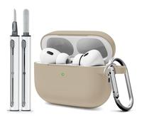 WOYINGE for AirPod Pro Case Cover with Cleaner Kit, Soft Silicone Cover for AirPods Pro 2nd Generati/1st Comes with Keychain for Women Men,Suitable for 2nd Generation Case Milk Tea