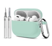 WOYINGER for AirPod Pro 3 Case Cover with Cleaner Kit, Soft Silicone Cover for AirPods Pro 3rd Generation Comes with Keychain for Women Men,Suitable for 3rd Generation Case Matcha Green