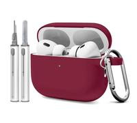 WOYINGER for AirPod Pro 3 Case Cover with Cleaner Kit, Soft Silicone Cover for AirPods Pro 3rd Generation Comes with Keychain for Women Men,Suitable for 3rd Generation Case Wine Red