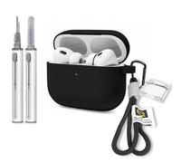 Woyinger for AirPods Pro 3 Case with Cleaner Kit, Soft Silicone Cover for AirPods Pro 3rd Generation Comes with Keychain Pendant for Women Men,Suitable for 3rd Generation Case,Black Mosaic Lens