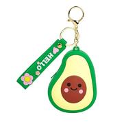 【Woyinger】 Fruit Shaped Silicone Earbud Case for AirPods, Tech Organizer Pouch with Keychain & Wrist Strap, Mini Cable Coin Wired/Wireless Earphone Holder, Avocado