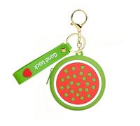 【Woyinger】 Fruit Shaped Silicone Earbud Case for AirPods, Tech Organizer Pouch with Keychain & Wrist Strap, Mini Cable Coin Wired/Wireless Earphone Holder, Watermelon