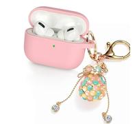 Woyinger Full-Coverage dustproof Design for AirPods Pro 3 Case Cover with Cleaner Kit, Soft Silicone Cover for AirPods Pro 3rd Generation Comes with Keychain,Pink Lucky Bag Charm