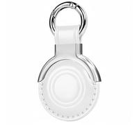 Woyinger Genuine Leather Keychain for Airtag New 2nd Gen (2026) & 1st, Secure Holder Case with Ring for Apple for Air Tag, Protective Cover Accessories for Car Keys, White