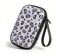 【Woyinger】 Printed EVA Hard Earbud Case Travel Organizer, Carrying Pouch for Wired & Wireless Earphones, Charging Cables, USB Flash Drives, Electronics Accessories Bag, Love