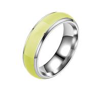 WOYNJI 6mm Stainless Steel Anxiety Ring with Luminous Enamel Glow in Dark Statement Spinner Rings for Women Men, metal, no gemstone