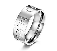 WOYNJI Men's Women's Stainless Steel Personalized Ring Engraved Off Simple Plain Band 6mm/8mm, Metal, No Gemstone