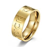 WOYNJI Men's Women's Stainless Steel Personalized Ring Engraved Off Simple Plain Band 6mm/8mm, Metal, No Gemstone