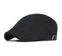 WOYUANSHA Men'S Beret Hat Cotton Cap Men Solid Soft Casual Fashion Beret Hat Flat Cap Four 56-59Cm Black