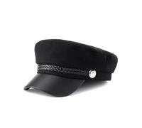 WOYUANSHA Men'S Beret Hat Women Men Sun Casual Hat Black Ladies Beret Caps Flat Top Captain Cap Octagonal Hat Black