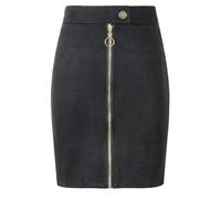WOYUANSHA Pretty Pencil Skirt For Women Women Suede Mini Pencil Skirts Female Vintage Style Front Zipper Button Ladies Short Skirts Xxl Black
