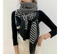 WOYUANSHA Scarfs For Classic Black White Striped Scarf Elegant Thin Breathable Silky Shawl Sunscreen Soft Beach Towel 90X180Cm 2