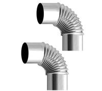 woyufen 90° Elbow Pipe Ø 60mm, 2 Pack Steel Stove Pipe Elbow, Heat Resistant Flue Pipe for Stoves, Stainless Elbow Chimney Pipe