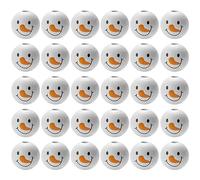woyufen Christmas Wooden Beads Winter Wooden Beads for Crafts, 20MM White Christmas Print Wooden Beads for Christmas Decor Crafts
