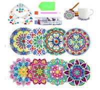 woyufen Diamond Art Coasters | Coaster with Holder, Mandala Coasters Kits for Beginners, Adults & Kids Art Craft Supplies