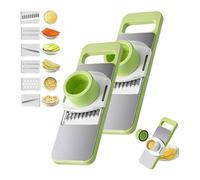 Woyuosn 6-in-1 Safeprep Mandoline Slicer, Martivex Slicer, Multi-Purpose Kitchen Tool with Replacement Blades for Slice, Shred & Julienne and Dicing, with Slide-On Hand Guard (2PCS)