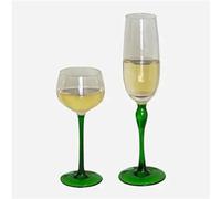 WOYZDQ Green Champagne Wine Glasses Long Stem Goblet Wine Glass Whiskey Cocktail Glass Glassware Juice Cup Gifts Bar Party