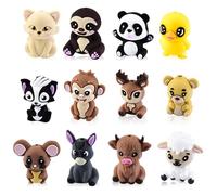 WOZADU 12 PCS 3D Animal Theme Silicone Focal Beads for Pens，Focal Beads Bulk for Keychain Bracelet Necklace Making，Handmade Crafts Supplies