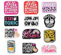 WOZADU 12 PCS Silicone Focal Beads for Pens Characters Funny Words Assorted Shaped Silicone Bead for Keychain Making Beads Bulk for Jewelry Making Bracelet Necklace Handmade Crafts