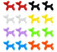 WOZADU 16 PCS 3D Dog Shaped Silicone Focal Beads for Keychain Making, Animal Silicone Beads for Pen, Loose Bead Bulks for Bracelet Necklace Lanyard Jewelry and Handmade Crafts Making