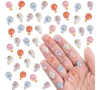 WOZADU 200 PCS Mini Resin Lollipop Figures for Crafts Tiny Resin Candy Miniature Things for Dollhouse Fairy Garden Micro Landscaping Decoration Cake Toppers Decor