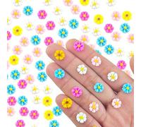 WOZADU 300 PCS Colorful Mini Resin Daisy Figures for Crafts Tiny Resin Flowers Miniature Things for Dollhouse Fairy Garden Micro Landscaping Decoration Cake Toppers Decor