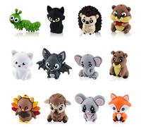 WOZADU 3D Animal Silicone Beads for Keychain Making, 12 PCS Silicone Focal Beads for Pen, Loose Bead Bulks for Bracelet Necklace Lanyard Jewelry and Handmade Crafts Making