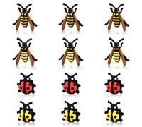 WOZADU 3D Bees and Ladybugs Silicone Focal Beads for Keychain Making, 12 PCS Insect Silicone Beads for Pen, Loose Bead Bulks for Bracelet Necklace Lanyard Jewelry and Handmade Crafts Making