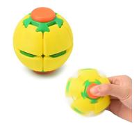 WOZADU 3D Printed Fidget Spinner Ball, Press-to-Spin Stress Relief Sensory Desk Toy for Adults ADHD Anxiety, Portable Travel Office Party Fidget Hand Toy(Yellow)