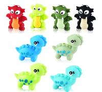 WOZADU 8 PCS 3D Dinosaur Silicone Focal Beads for Pens, Animal Focal Beads Bulk for Keychain Bracelet Necklace Making, Handmade Crafts Supplies