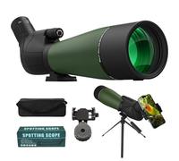 WOZEL 25-75x80 Spotting Scope with Tripod - Phone Adapter & Carrying Bag Included, HD BAK4 Prism Waterproof Spotter Scope for Target Shooting, Bird Watching & Wildlife Viewing