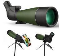 WOZEL 25-75x80 Spotting Scope with Tripod - Phone Adapter & Carrying Bag Included, HD BAK4 Prism Waterproof Spotter Scope for Target Shooting, Bird Watching & Wildlife Viewing