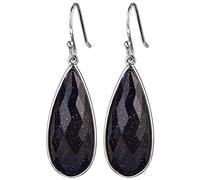WOZUIMEI Chinese Style Earring S925 Retro Earrings Drop-Shaped Amethyst Sand Earrings Temperament Female EarringsDrop Shape Amethyst Sand Earring