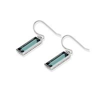 WOZUIMEI Chinese Style Earrings Eardrop S925 Silver Green Crystal Earrings Geometric Three-Dimensional Simple Retro Earrings Design Earrings Womengreen