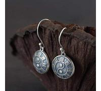 WOZUIMEI Chinese Style Earrings Eardrop S925 Silver Made Old Ancient Silver Thai Silver Earrings Female Compact Design Literary Fashion Earringsearring