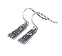 WOZUIMEI Chinese Style Earrings Eardrop S925 Silver Retro Thai Silver Literary Temperament Water Ripple Ancient Style Earrings Female Fashion Earringsearring