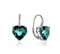 WOZUIMEI Chinese Style Earrings Eardrop Super Fairy Love Green Crystal Earrings Female Simple Earrings Female Temperament S925 White Fungus Buckle Earrings Shortgreen