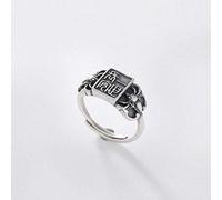 WOZUIMEI Chinese Style Ring Jewelry S925 Pure Silver Ring i Changan Personality Creative Bat Simple Literary Opening Female Ring Adjustable Opening