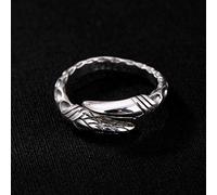 WOZUIMEI Chinese Style Ring Jewelry S925 Pure Silver Ring Retro Distressed Personality Fashion Unique Korean Trend Open Men and Women Ring As Shown